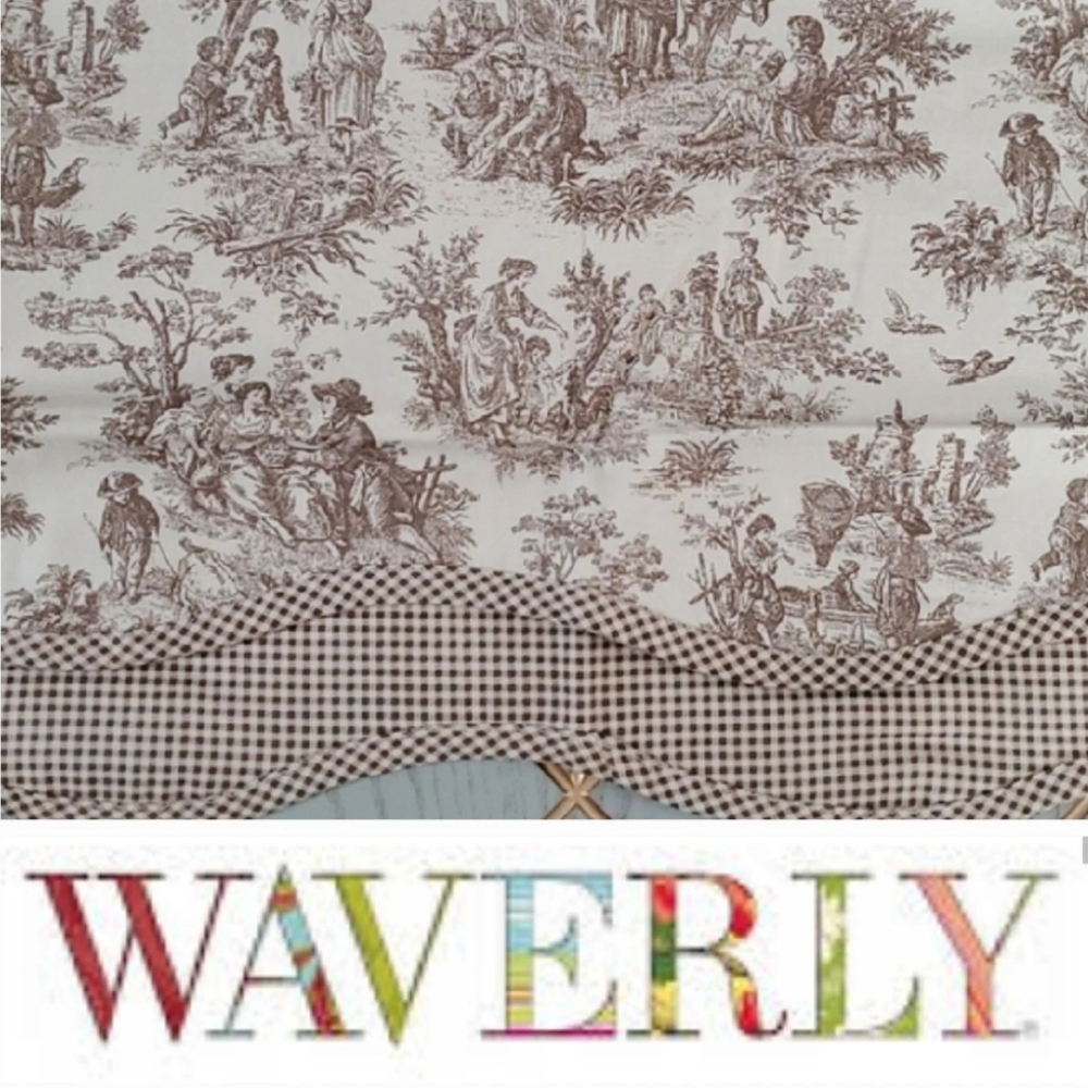 NEW Waverly Charmed Life Wave Valance in Beige and Brown. 52" Wide X 18" Long.